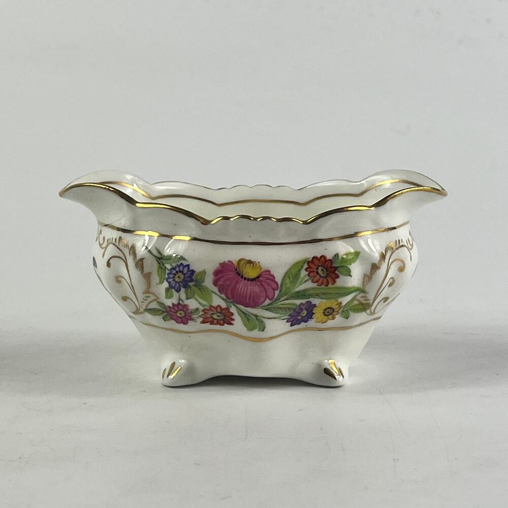 Hammersley Dresden Sprays Bone China Sugar Bowl England Floral Gold Trim Footed